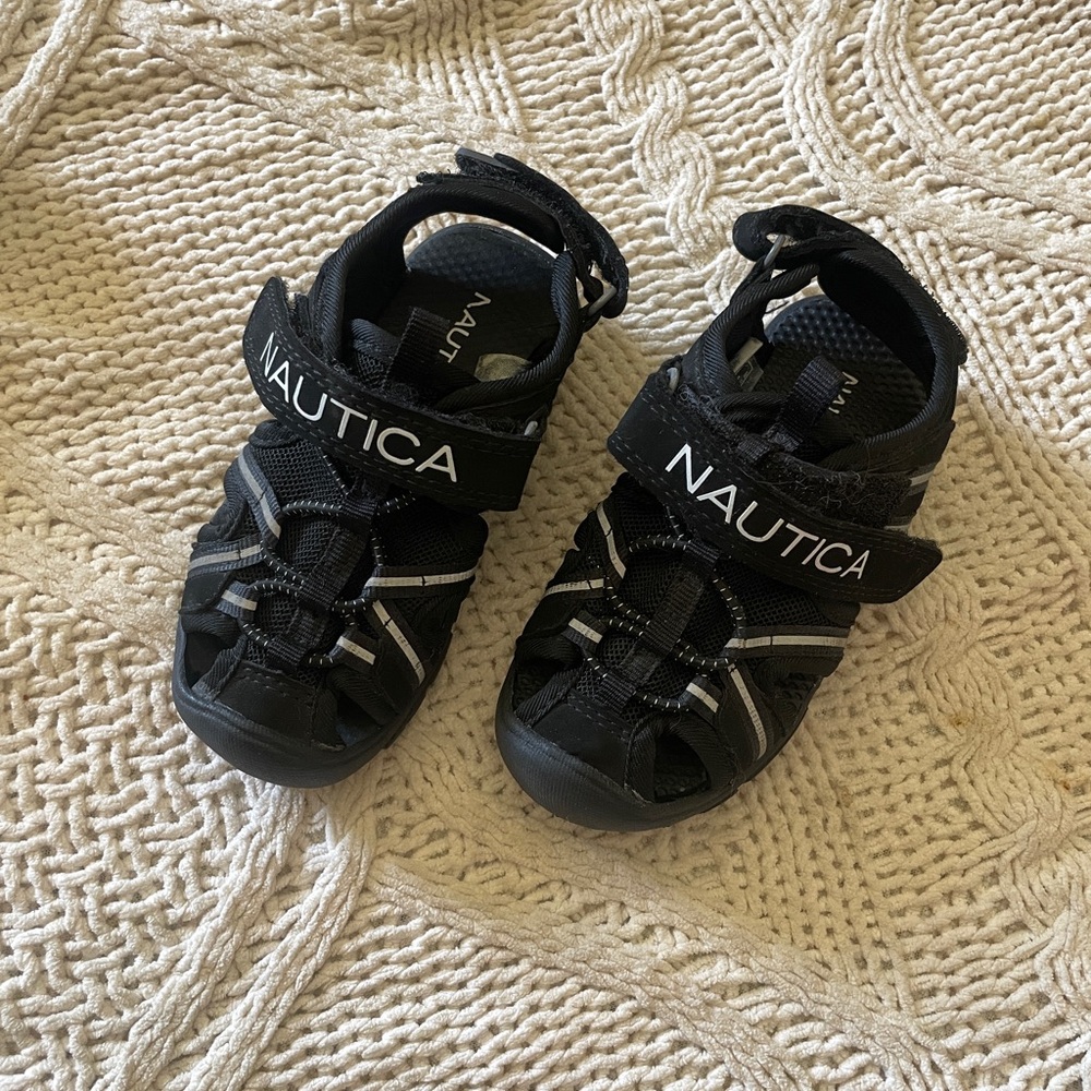 Nautica Black Kids Sandals